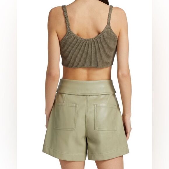 NWT JONATHAN SIMKHAI Cora Directional Rib Bralette Olive Sz. L - Picture 7 of 12